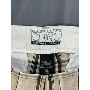Manhattan Chino New York & Company Plaid‎ Shorts Size 12 Cotton Blend
